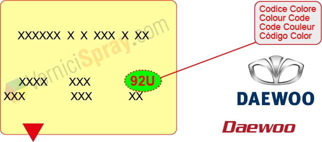 Find the color code DAEWOO