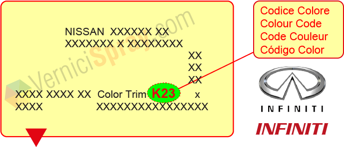 Find the color code INFINITI