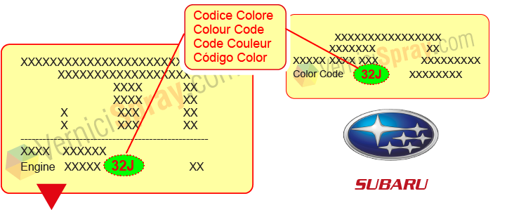 Find the color code SUBARU